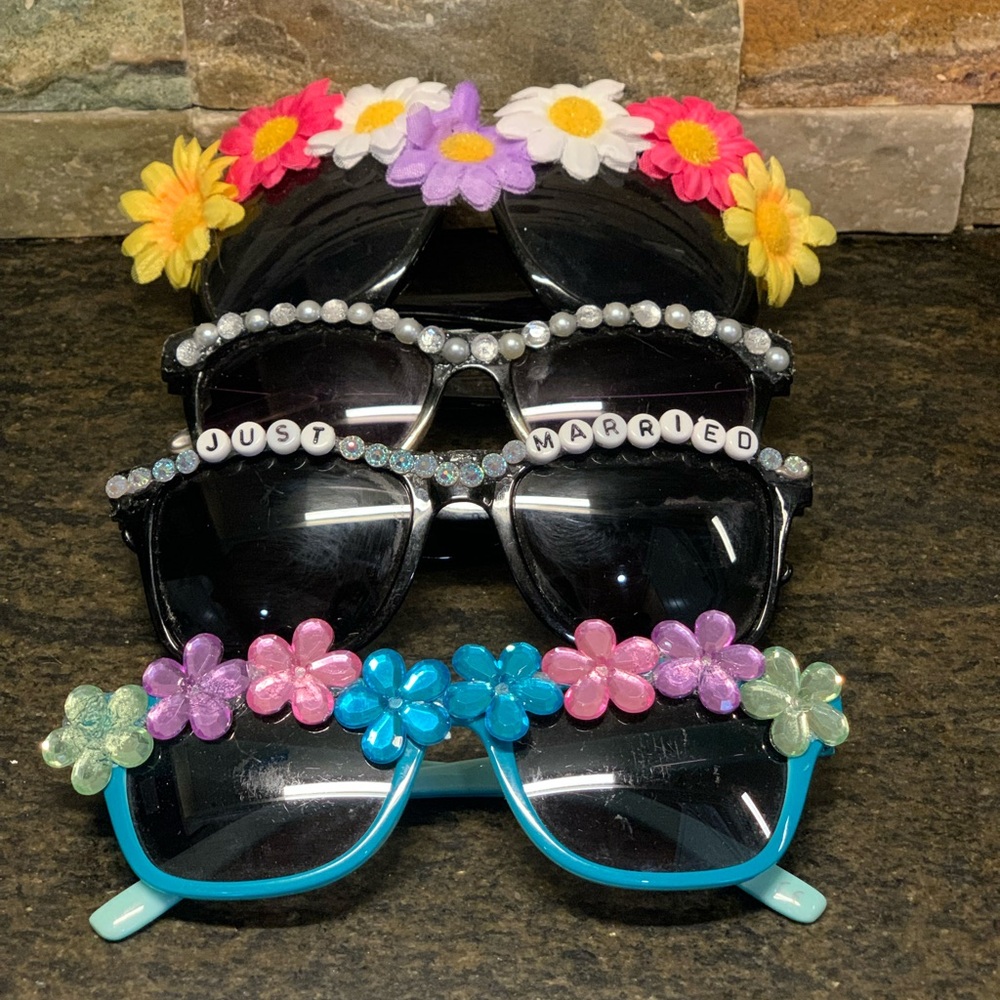 UPCYCLED SUNNIES | Set of 4 | 
Embellished Sunglasses